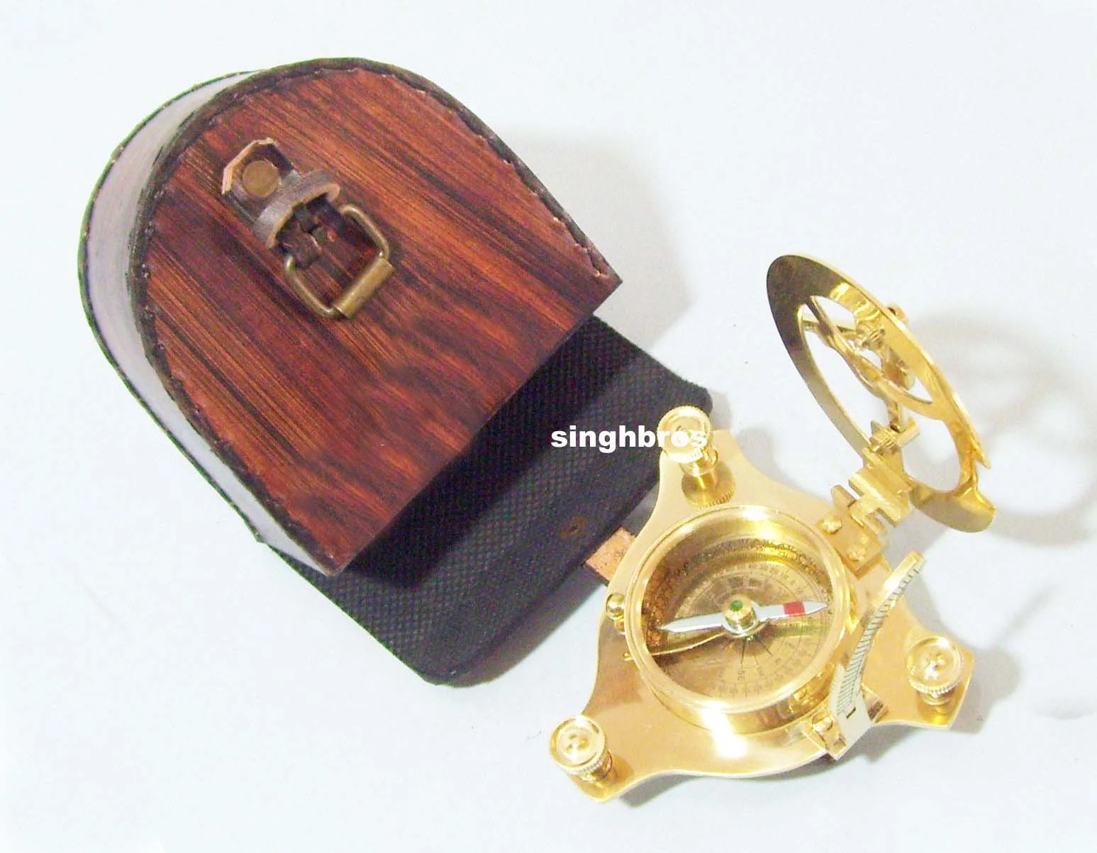 Vintage Brass Sundial Compass — Maritime Nautical Decor