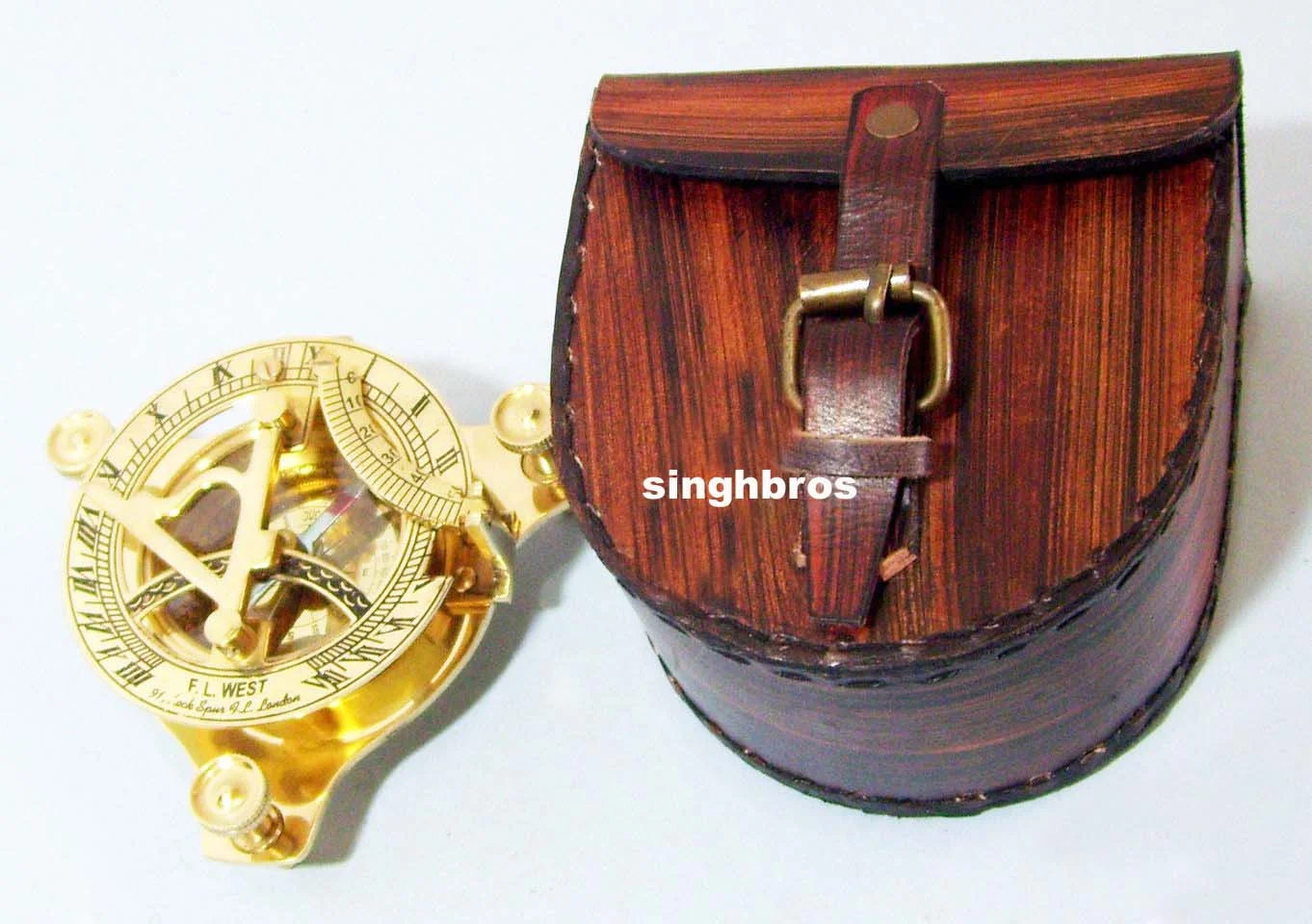 Vintage Brass Sundial Compass — Maritime Nautical Decor — close-up | SinghBros Mart