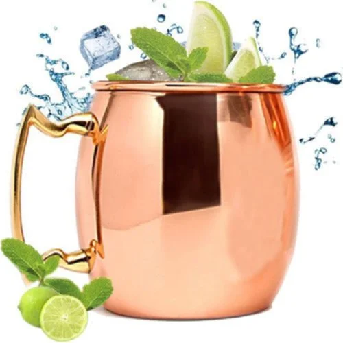 Hammered Copper Moscow Mule Mug — 400ml Capacity — angle view | SinghBros Mart