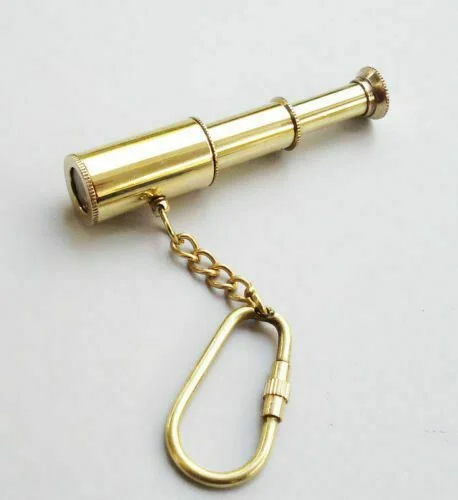Brass Telescope Keychain — Vintage Nautical Marine Design — Handmade Antique Replica | SinghBros Mart