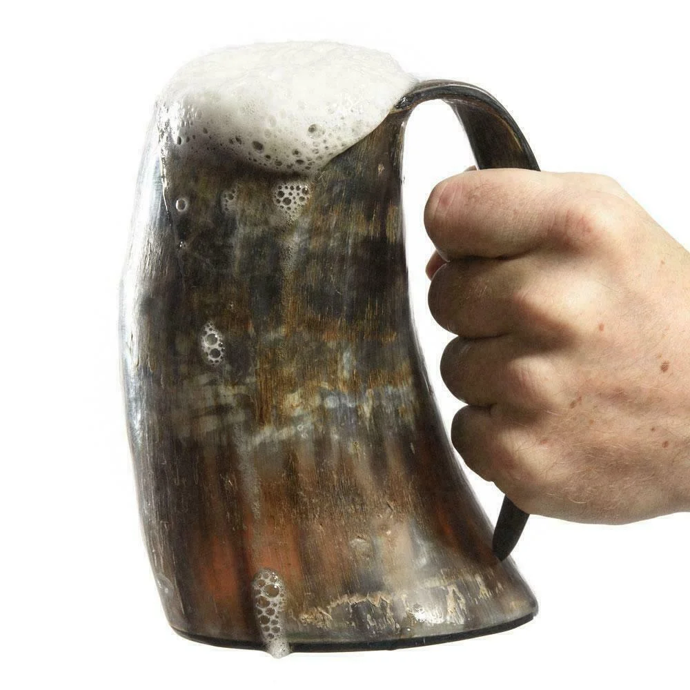 Viking Drinking Horn — Handcrafted Medieval Mead Cup — Handmade Antique Replica | SinghBros Mart