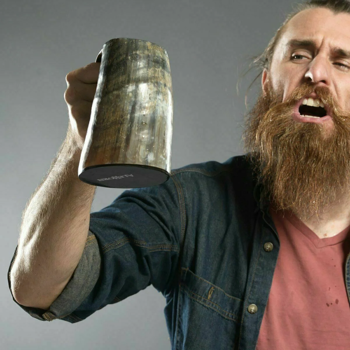 Viking Drinking Horn — Handcrafted Medieval Mead Cup — close-up | SinghBros Mart
