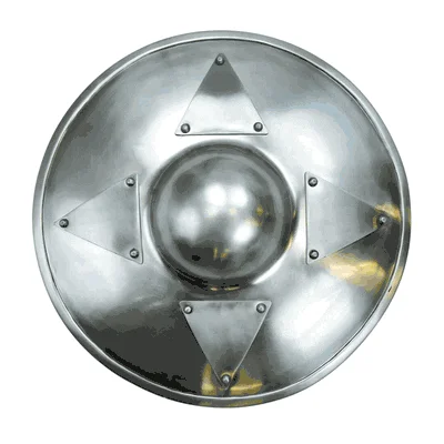 Medieval Buckler Shield with Steel Reinforcement — 24 Inch — Handmade Antique Replica | SinghBros Mart