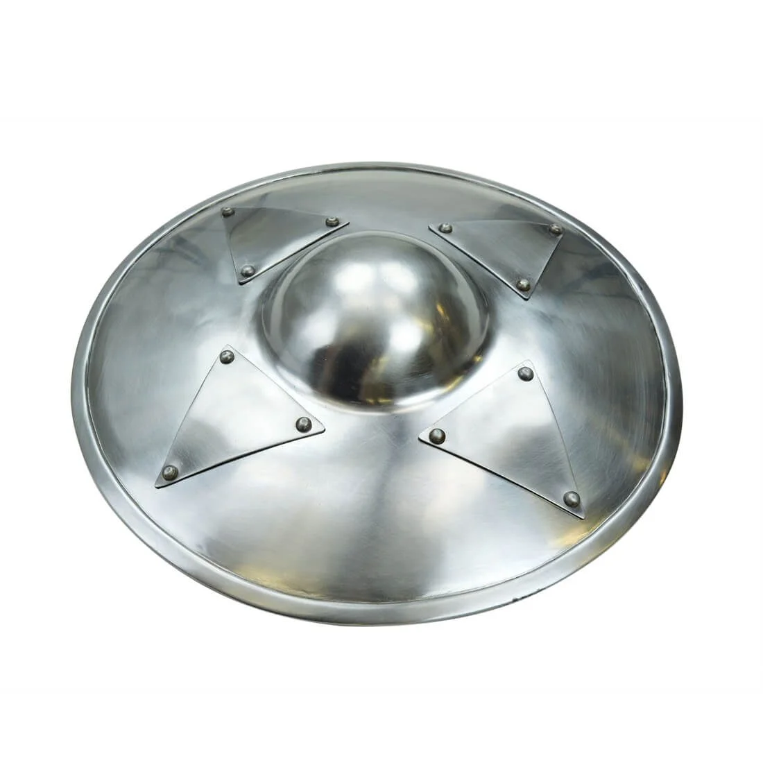 Medieval Buckler Shield with Steel Reinforcement — 24 Inch — close-up | SinghBros Mart