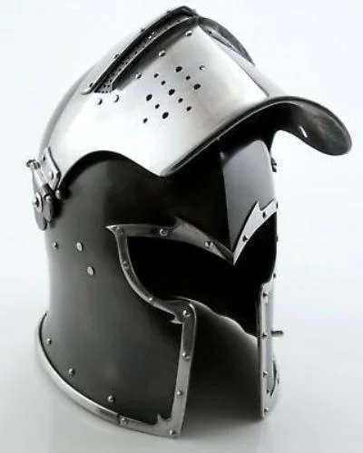 Medieval Barbuta Helmet — 18 Gauge Steel Wearable Armor — detail view | SinghBros Mart