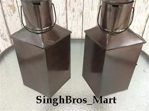 Nautical Ship Oil Lanterns Set — Port and Starboard Fresnel Lens — angle view | SinghBros Mart