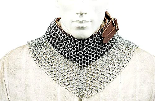Medieval Chainmail Coif — Blackened Steel 16g Butted Rings — Handmade Antique Replica | SinghBros Mart