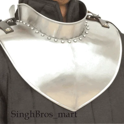 Medieval Gorget Neck Plate Armor — 18 Gauge Steel — Handmade Antique Replica | SinghBros Mart