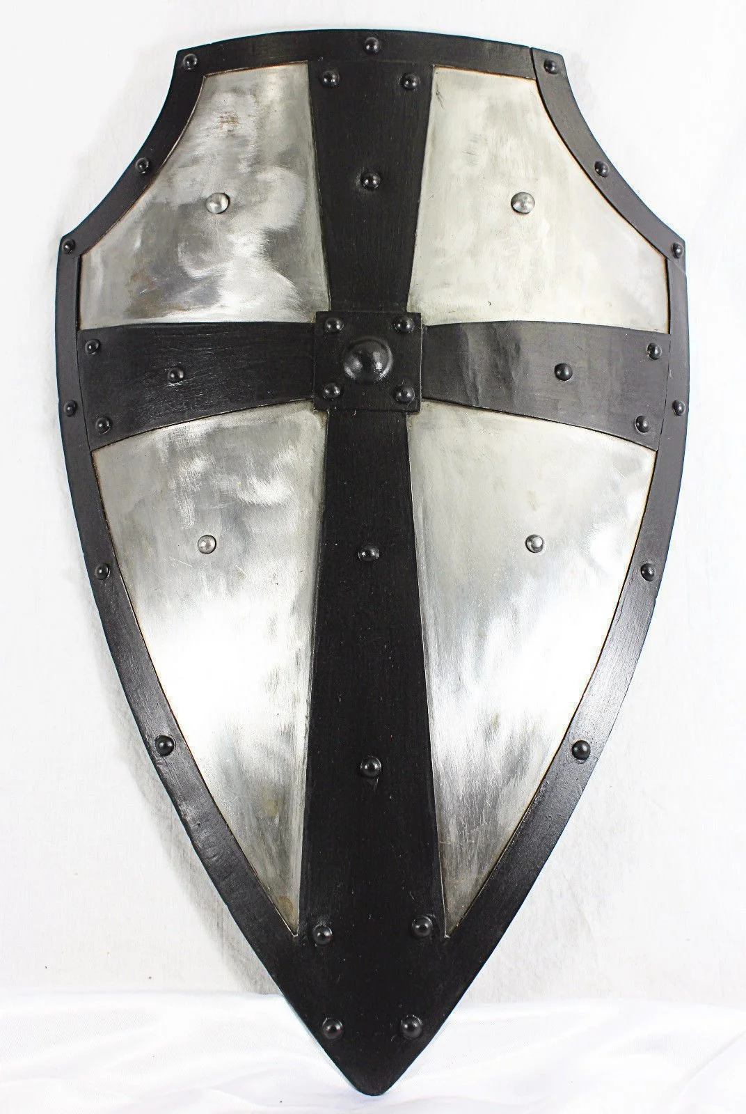 Medieval Templar Shield — Handcrafted Steel & Brass Full Size — Handmade Antique Replica | SinghBros Mart