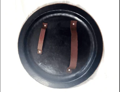 Spartan Shield Replica — 21.5" Wood &amp; Steel Construction — detail view | SinghBros Mart