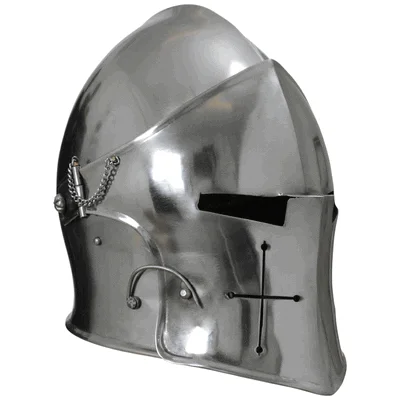 Medieval Visored Barbuta Helmet — Adjustable Fit Design — Handmade Antique Replica | SinghBros Mart