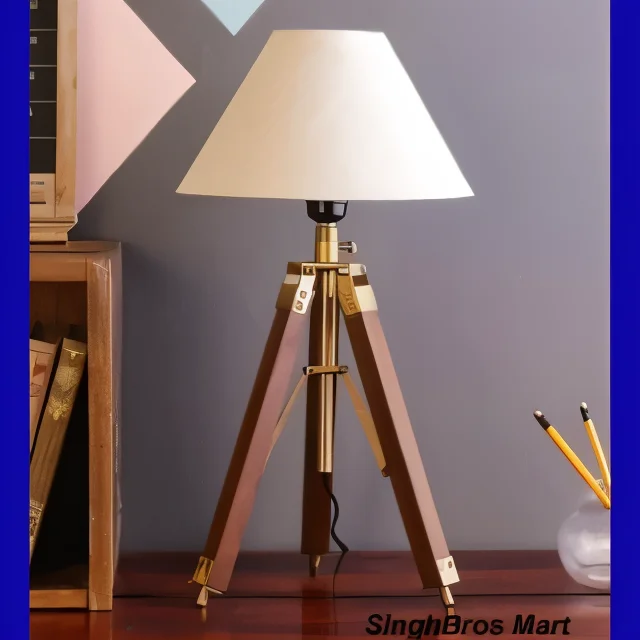 Antique Nautical Tripod Table Lamp — Handmade Brass Finish — Handmade Antique Replica | SinghBros Mart