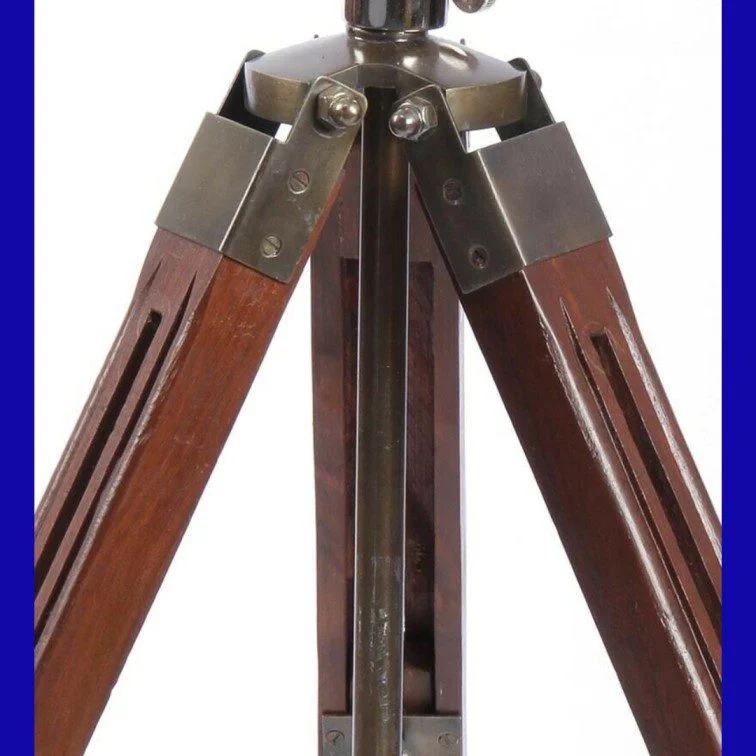 Antique Nautical Tripod Table Lamp — Handmade Brass Finish — close-up | SinghBros Mart