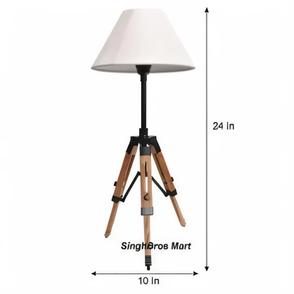 Antique Nautical Tripod Table Lamp — Handmade Brass Finish — detail view | SinghBros Mart