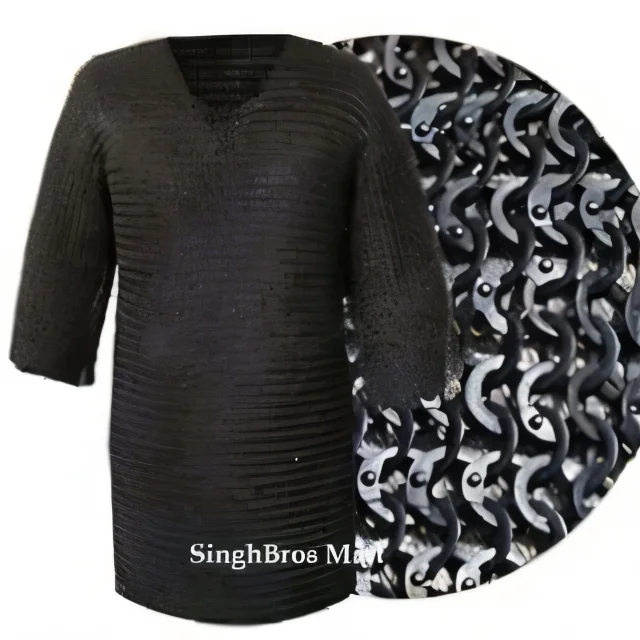 Medieval Chainmail Hauberk — Flat Riveted 9mm Rings 54" Chest — Handmade Antique Replica | SinghBros Mart